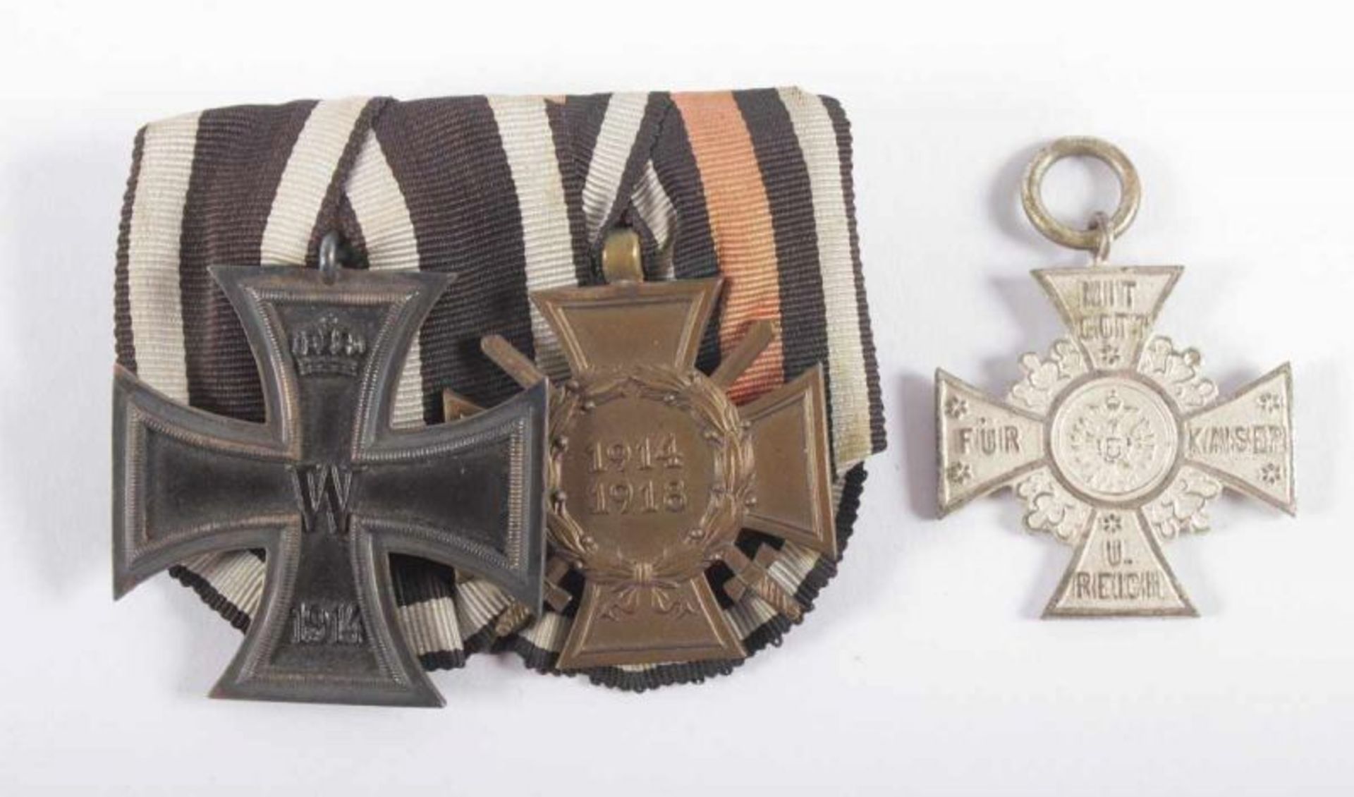 SPANGE UND ABZEICHEN 1. WK, zweiteilige Spange mit Eisernem Kreuz 1914 2. Klasse und