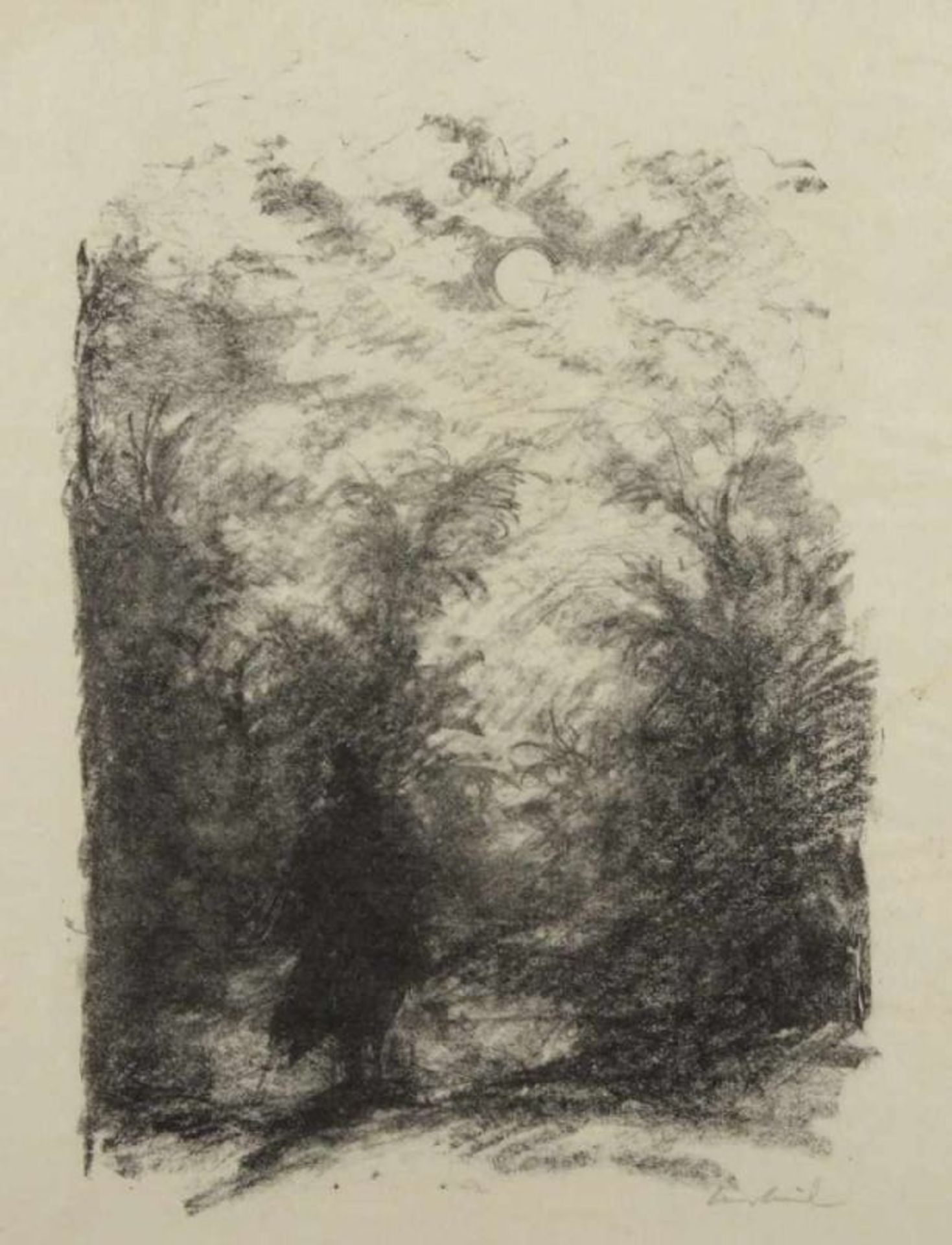 MEID, Hans, "Dem aufgehenden Monde", Original-Lithografie, 29 x 21,5, handsigniert, aus "Goethe