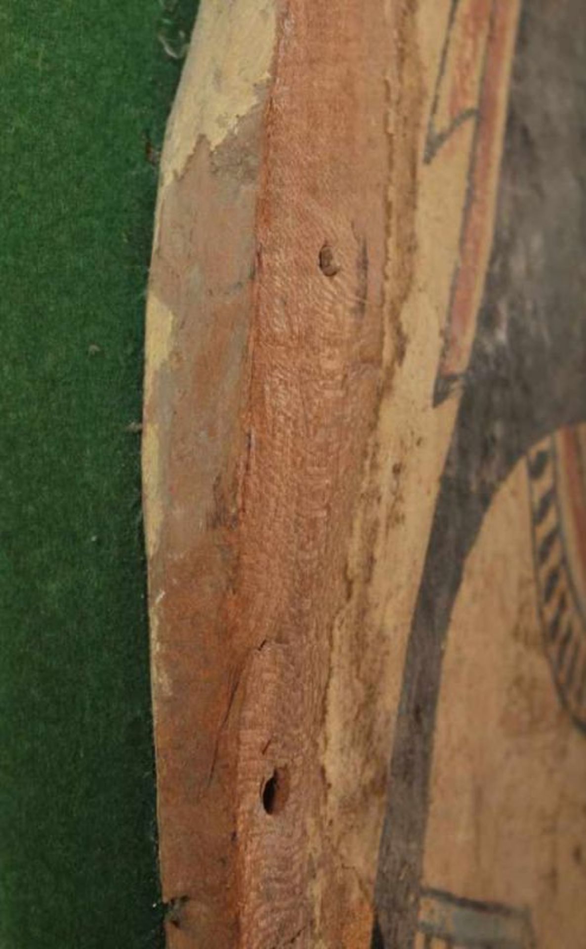 SARKOPHAGDECKEL, Holz, bemalt, H 193, B 44, wohl ÄGYPTEN, wohl neues Reich 13.-15.Jh. Rechnung von - Image 6 of 6