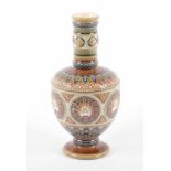 VASE, Steinzeug, polychrom glasiert, H 22,5, Modellnr. 1681, VILLEROY & BOCH, METTLACH, E.19.Jh.