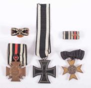 ORDEN UND AUSZEICHNUNGEN 1.WK, bestehend aus Eisernes Kreuz 2.Klasse 1914; Kriegsverdienstkreuz in