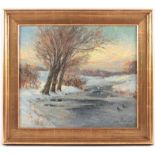 PETERSEN, Carl Ludvig (1866-1930), "Winterlandschaft", Öl/Lwd., 43 x 50, unten rechts signiert, R.