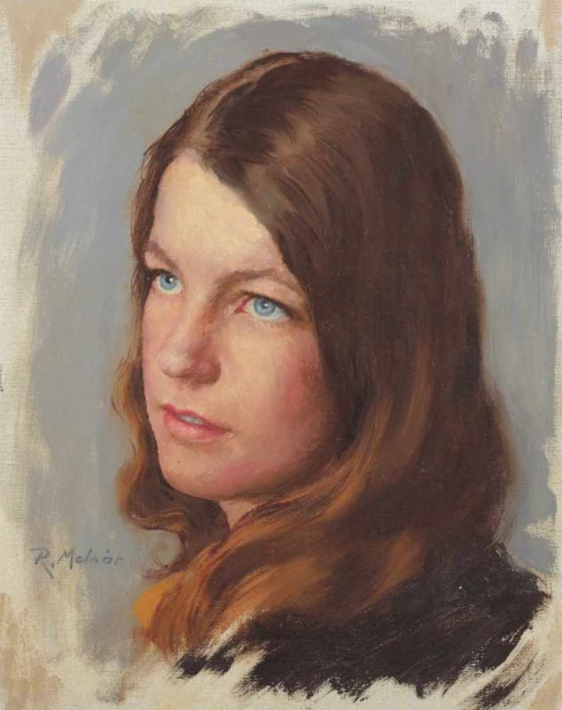 MOLNAR, Reizes (*1903), "Portraitstudie einer jungen Frau", Öl/Lwd., 30 x 24, unten links signiert