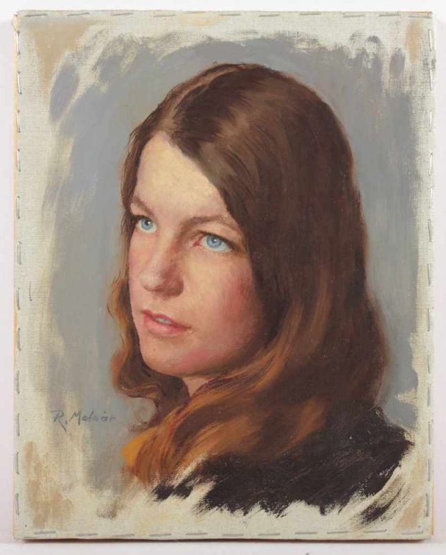 MOLNAR, Reizes (*1903), "Portraitstudie einer jungen Frau", Öl/Lwd., 30 x 24, unten links signiert - Image 2 of 2