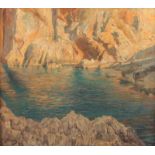 BINDE, Heinrich (1862-1929), "Bagni di Tiberio am Faraglionifelsen auf Capri", Öl/Lwd., 45 x 50, auf