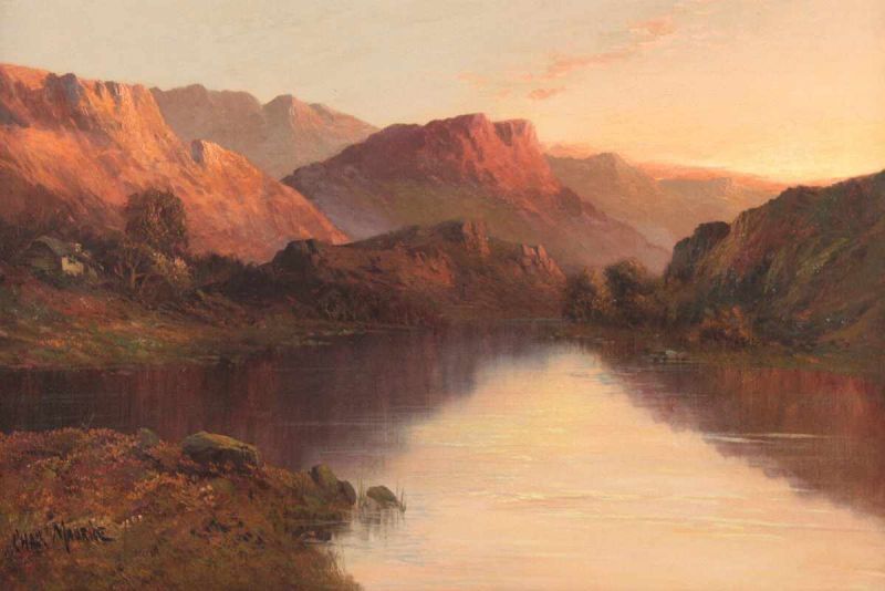 MAURICE, Charles (England, 19.Jh.), "Der Fluss Teith im Trossachs-Tal in Schottland", Öl/Lwd., 51