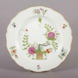 MENÜTELLER, polychrom bemalt, Dekor Garbenmuster, Goldrand, Dm 24,5, MEISSEN, 1860-1924 22.00 %