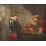 MALER DES 17.JH.,"Bassanio bei Shylock", Öl/Lwd., 32 x 41, besch., R 22.00 % buyer's premium on