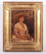 HINTERGLASBILD, "Junge Frau", 19 x 13 (ohne Rahmen), um 1880 22.00 % buyer's premium on the hammer