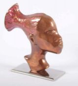 BUCHSTÜTZE "KOPF EINER MANGBETU", Bronze, H 17 22.00 % buyer's premium on the hammer price 19.00 %