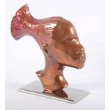 BUCHSTÜTZE "KOPF EINER MANGBETU", Bronze, H 17 22.00 % buyer's premium on the hammer price 19.00 %