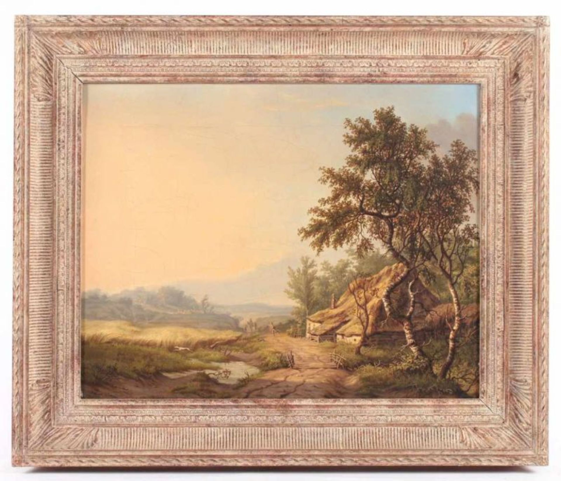 DE JONGE, G. K. (Niederlande, 19.Jh.), "Sommerlandschaft", Öl/Lwd., 42 x 52, unten links signiert, - Bild 2 aus 4