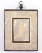 PERLMUTT-SCHNITZEREI, bez. Darstellung des heiligen Franz von Assisi, 14,5 x 11,5, montiert,