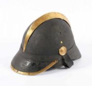 FEUERWEHRHELM, Leder, Messing, L 25, A.20.Jh. 22.00 % buyer's premium on the hammer price19.00 % VAT