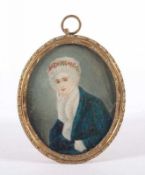 MINIATUR EINER DAME, Gouache auf Elfenbein, H 6, sign. HALLEN (Maria, Londoner Miniaturmalerin),