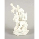 PUTTO ALS FALKNER, Biscuitporzellan, H 11,5, best., wohl FRANKREICH, 19.Jh. 22.00 % buyer's