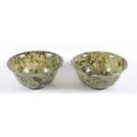 PAAR JADESCHALEN, Dm 12,5, Risse, CHINA 22.00 % buyer's premium on the hammer price19.00 % VAT on