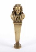 PETSCHAFT, Bronze, Griff in Form einer Büste, H 13, 19.Jh. 22.00 % buyer's premium on the hammer