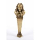 PETSCHAFT, Bronze, Griff in Form einer Büste, H 13, 19.Jh. 22.00 % buyer's premium on the hammer