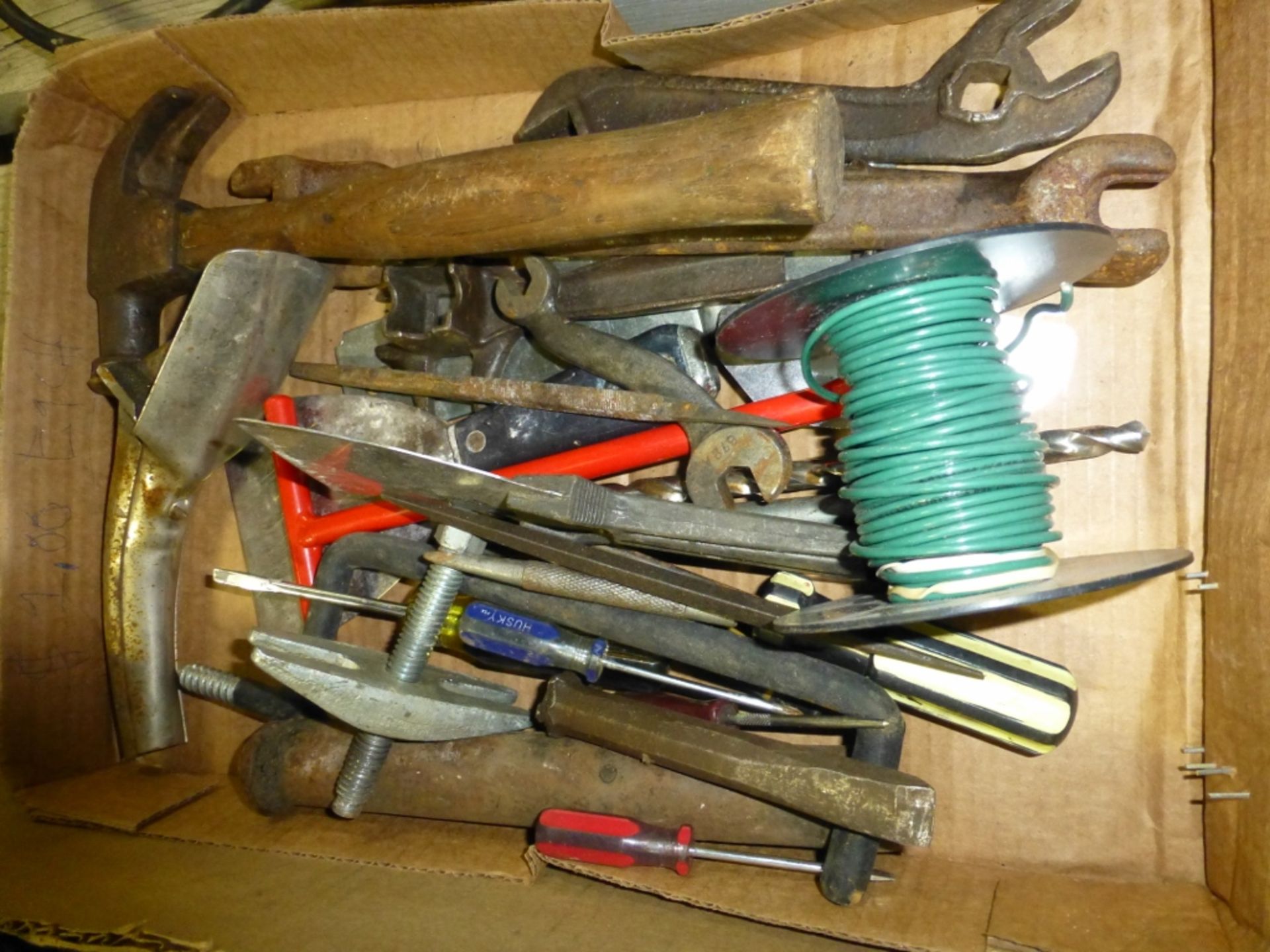 Hammer, fi1e, oil spout, misc. tools