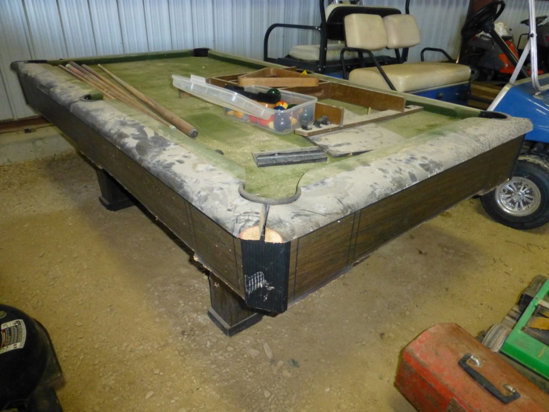 Pool table, with cues and balls - Image 6 of 6