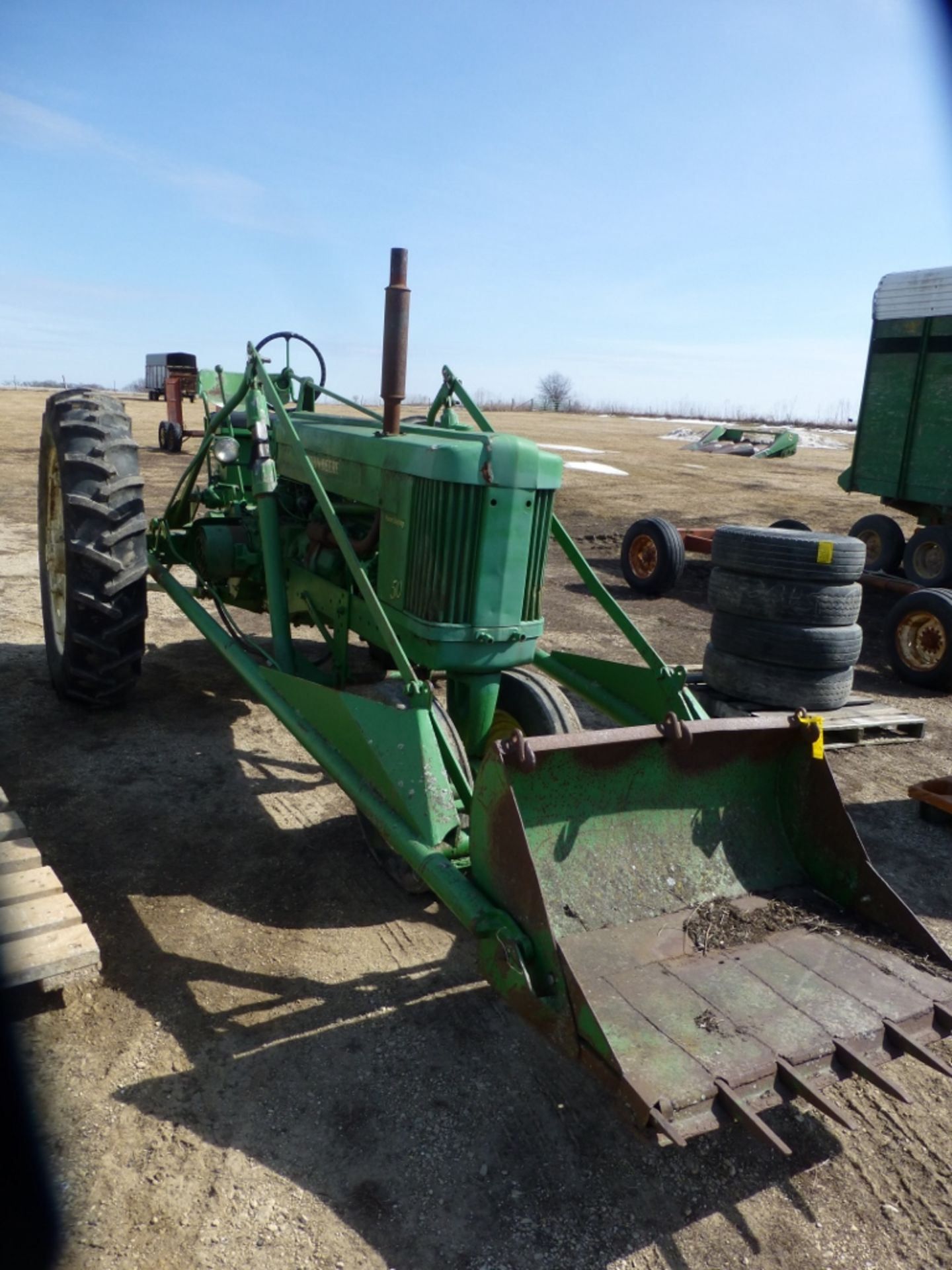 John Deere 50 tractor, NF. 3-pt. w/ loader. Engine currently stuck.