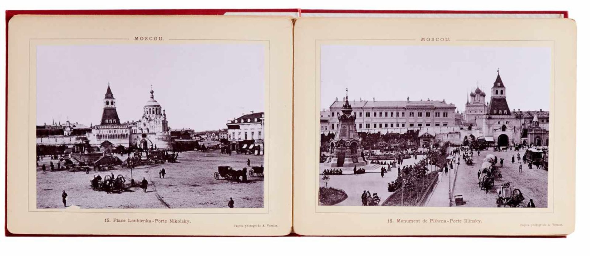 Russland- Souvenir de Moscou. Vues panoramiques & monuments. (Deckeltitel).O. O. und Jahr (um 1915). - Bild 4 aus 4