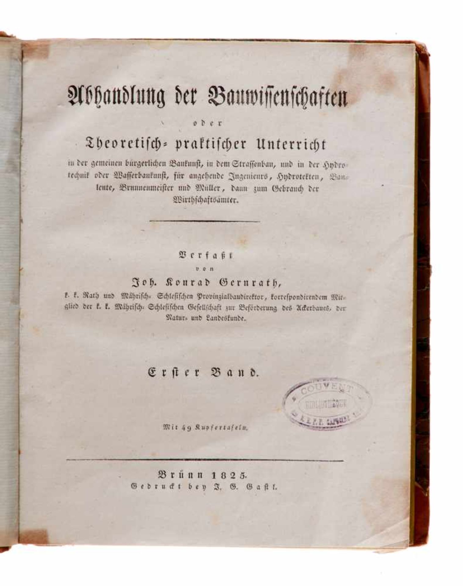 Gernrath, J. K., Abhandlung der Bauwissenschaften.2 Bde., die Tafeln separat gebunden (= zus. 3 - Bild 2 aus 5