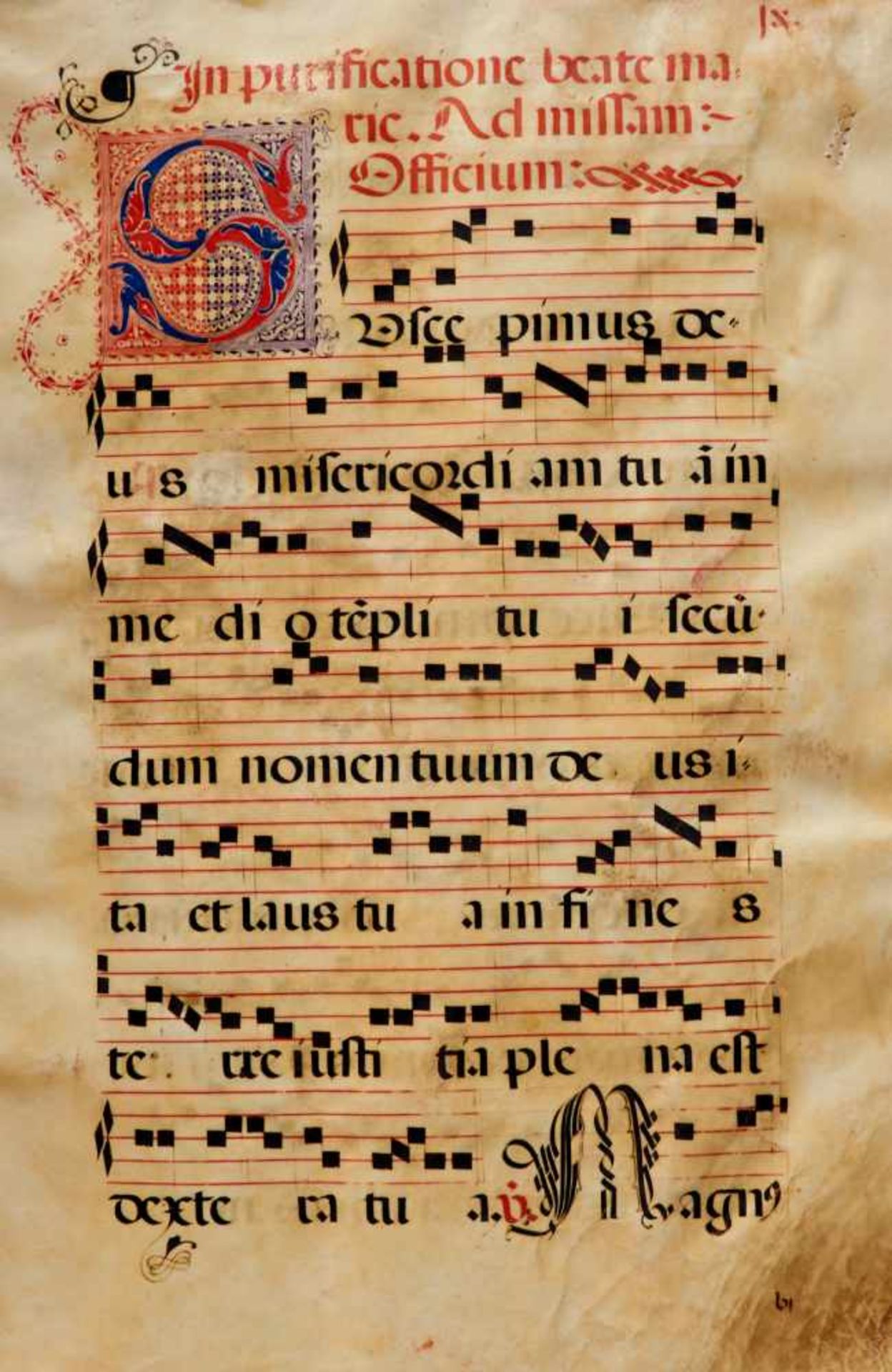 Antiphonar - Lateinische Handschrift auf Pergament. Nicht dat.Wohl Spanien, um 1600. Ca. 50 x 37 cm. - Bild 5 aus 5