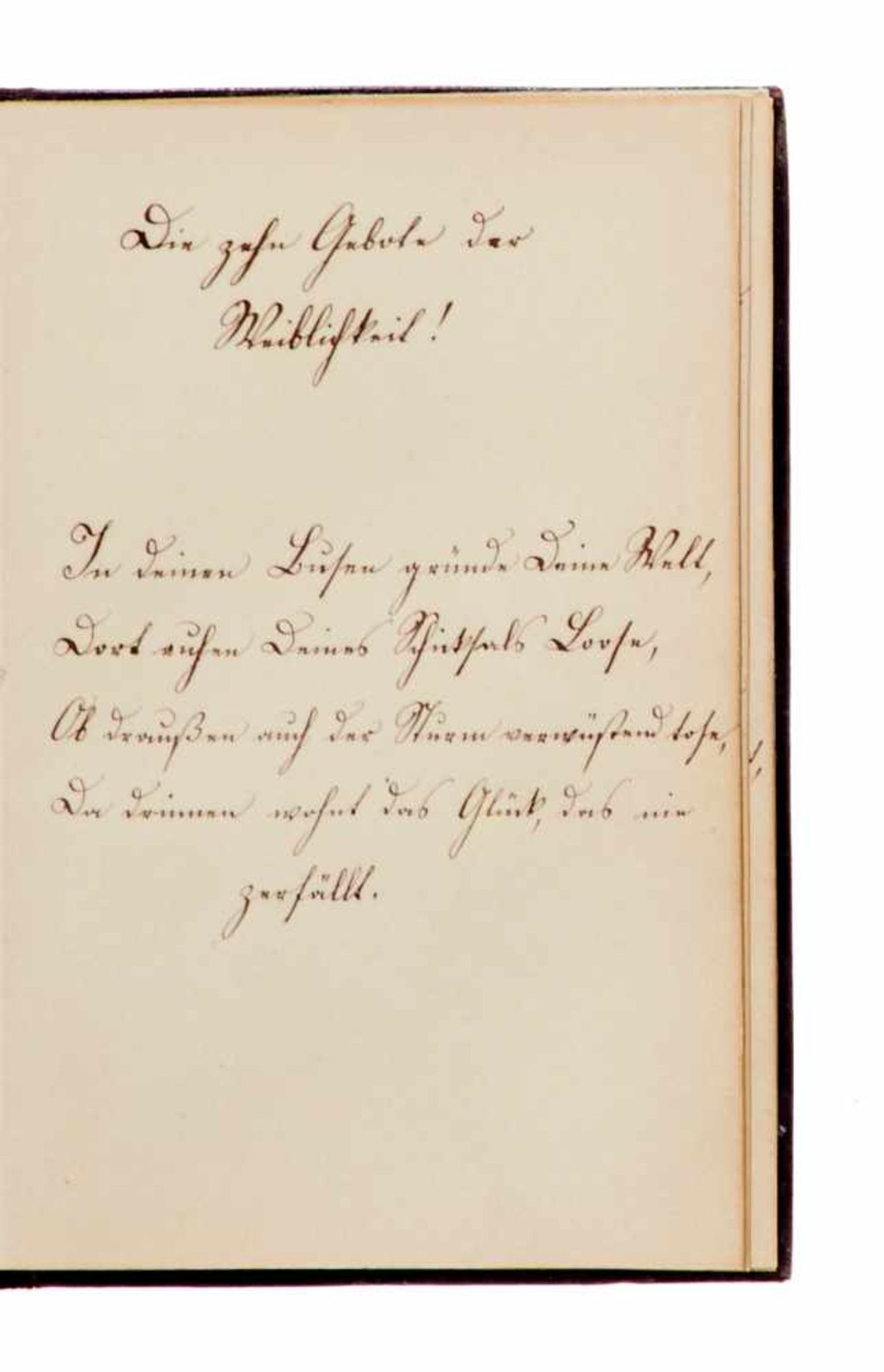"Die zehn Gebote der Weiblichkeit!" Deutsche Handschrift auf Papier.Deutschland, dat. 1. 11. 1847. - Bild 2 aus 3