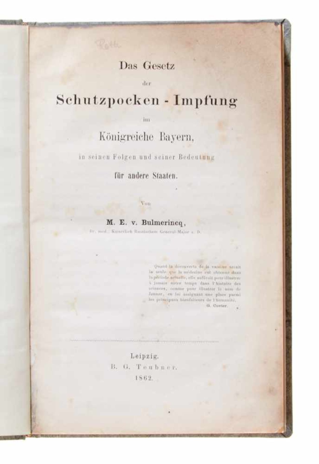 Giel, F. S., Die Schutzpocken-Impfung in Bayern,vom Anbeginn ihrer Entstehung und gesetzlichen - Bild 3 aus 4