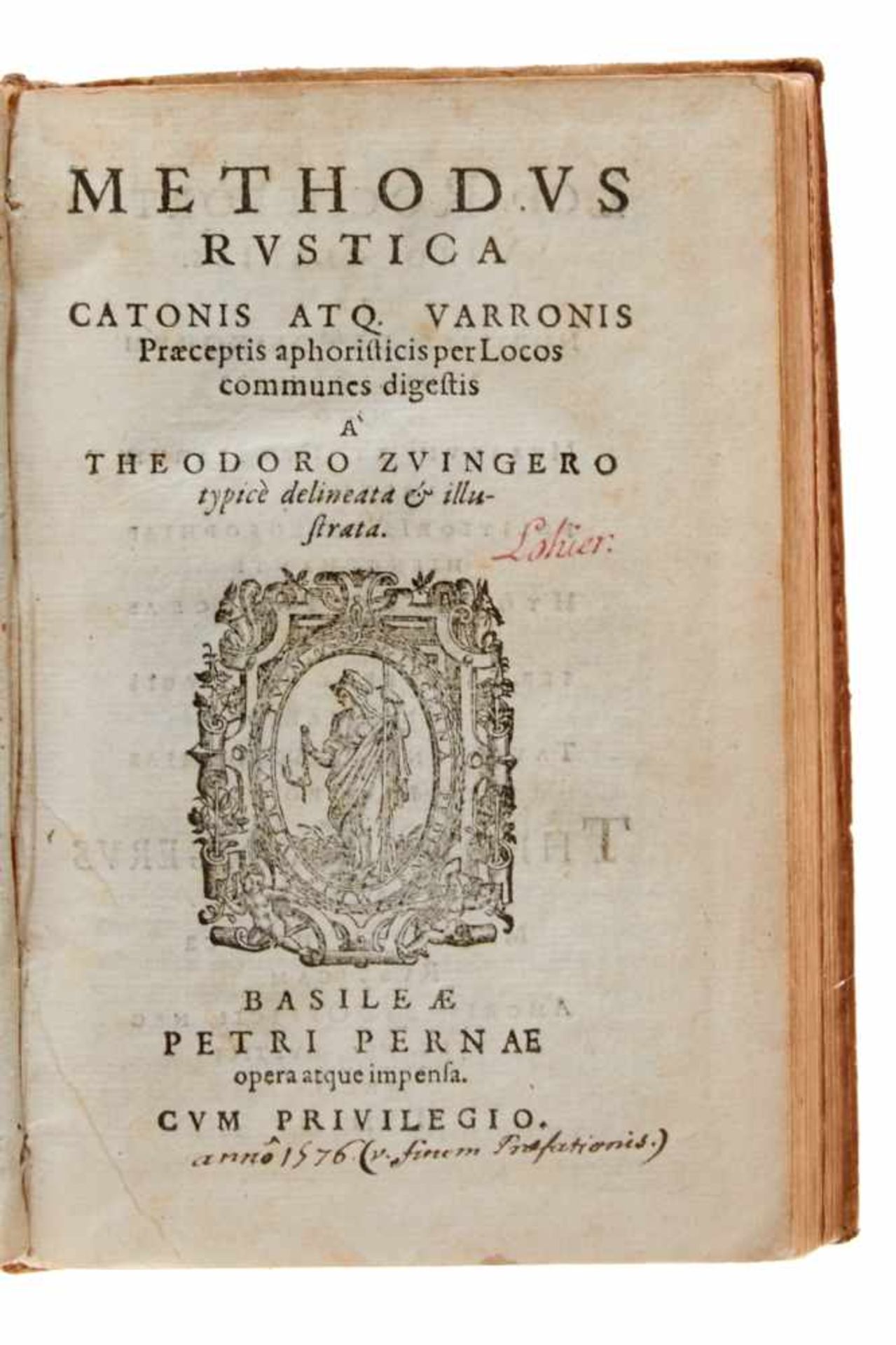 Zwinger- Cato, (M. P.), und (M. T.) Varro, Methodus rustica, Catonis atq(qe) Varronispraeceptis - Bild 2 aus 2