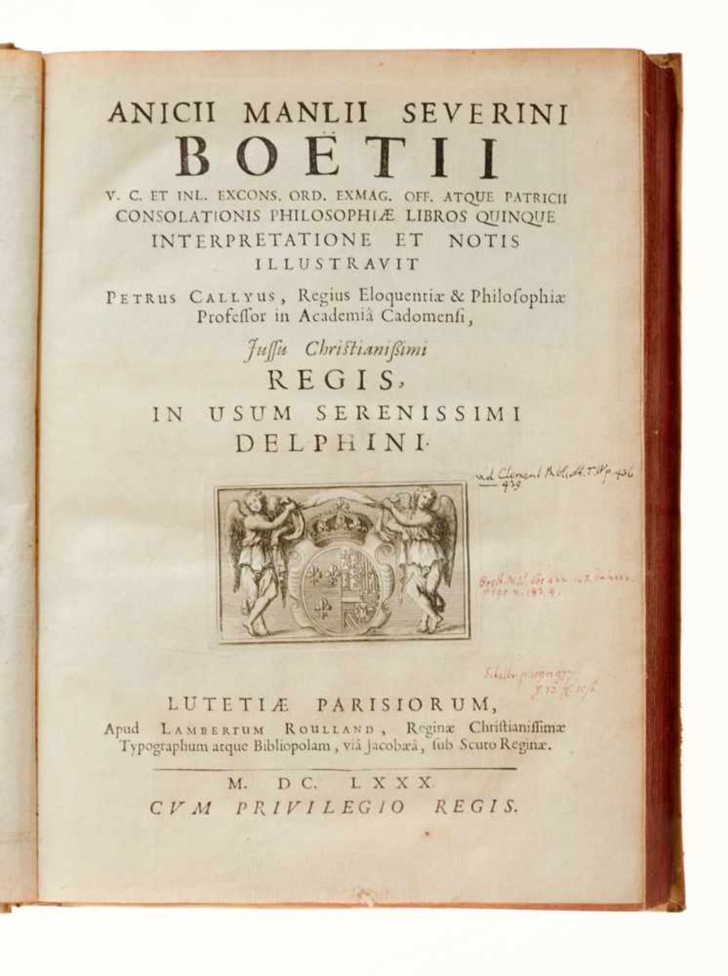 Boethius, A. M. S., Consolationis philosophiae libros quinqueinterpretatione et notis illustravit - Bild 3 aus 3