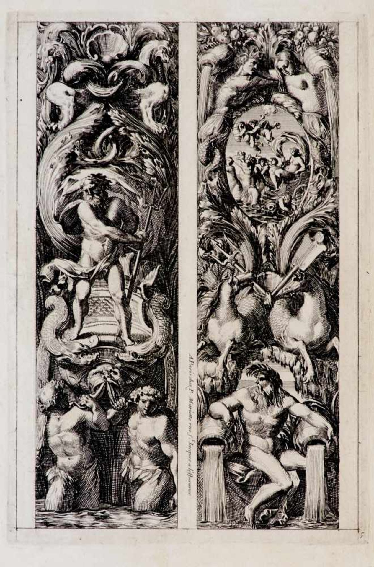 Ornamentik- Konvolut - Zehn Blätter, meist Kupferstiche und Radierungendes 17. Jhdts. Verschied. - Bild 2 aus 4
