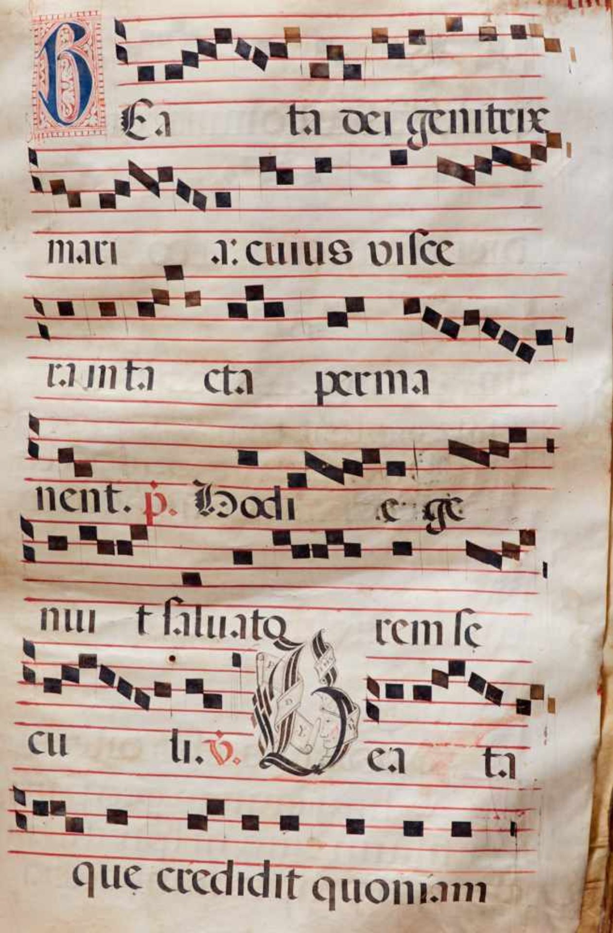 Antiphonar - Lateinische Handschrift auf Pergament. Nicht dat.Wohl Spanien, um 1600. Ca. 50 x 35 cm. - Bild 3 aus 7