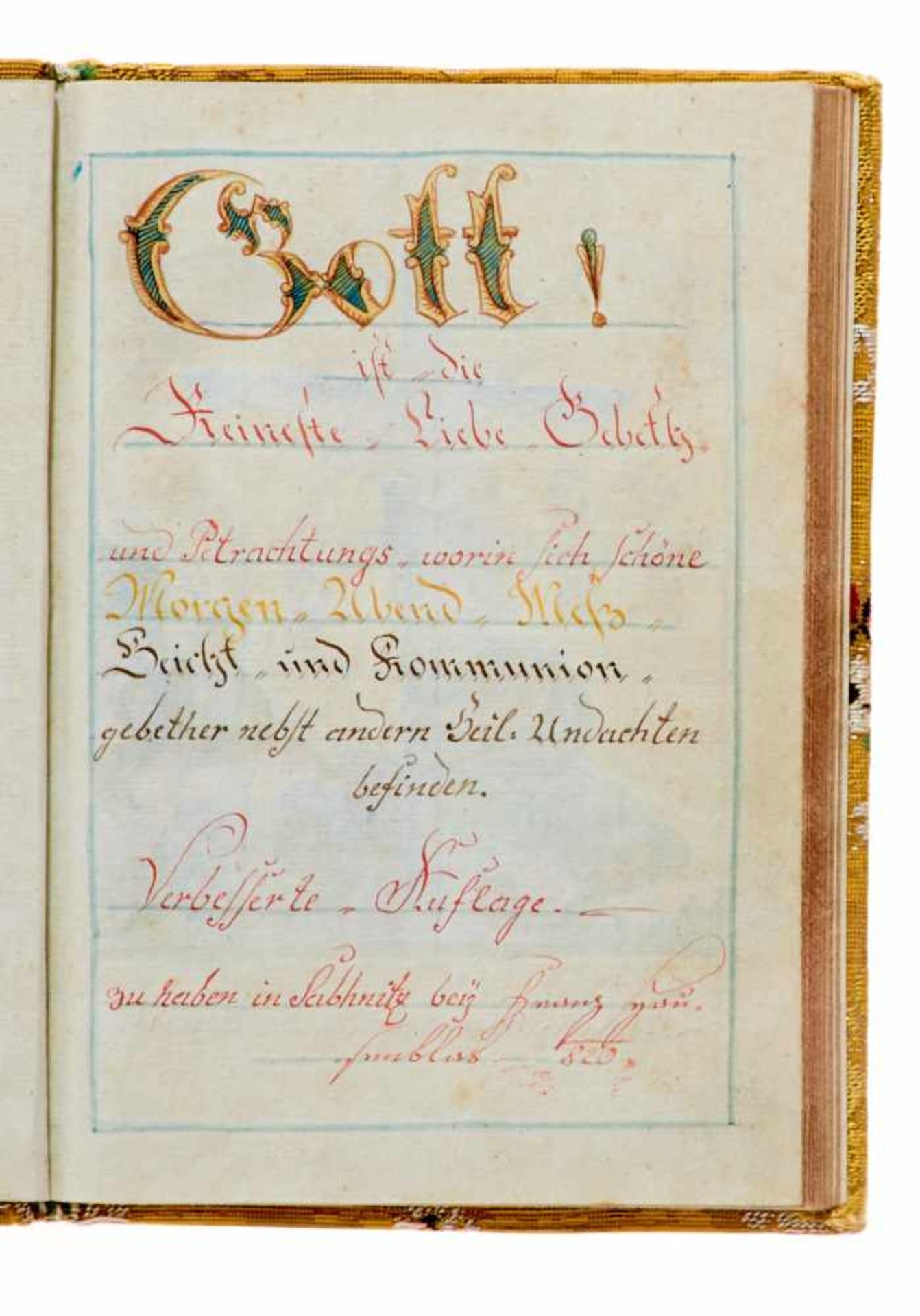 Eckartshausen- Gebetbuch - Kunstvolle Abschrift des Andachtsbuches "Gott istdie reinste Liebe" von - Bild 3 aus 5