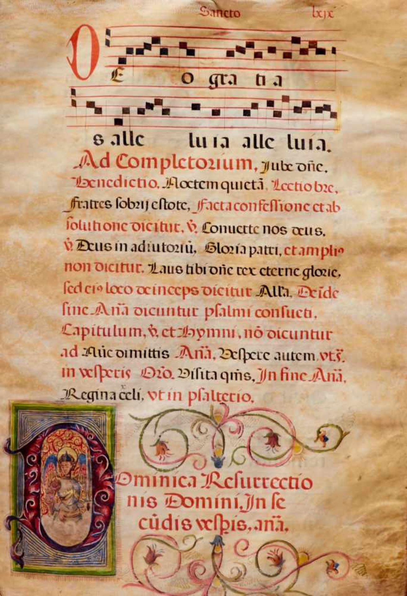 Antiphonar - Lateinische Handschrift auf Pergament. Dat.Toledo 1652. Fragment mit ca. 90 Bl. Ca. - Bild 4 aus 4