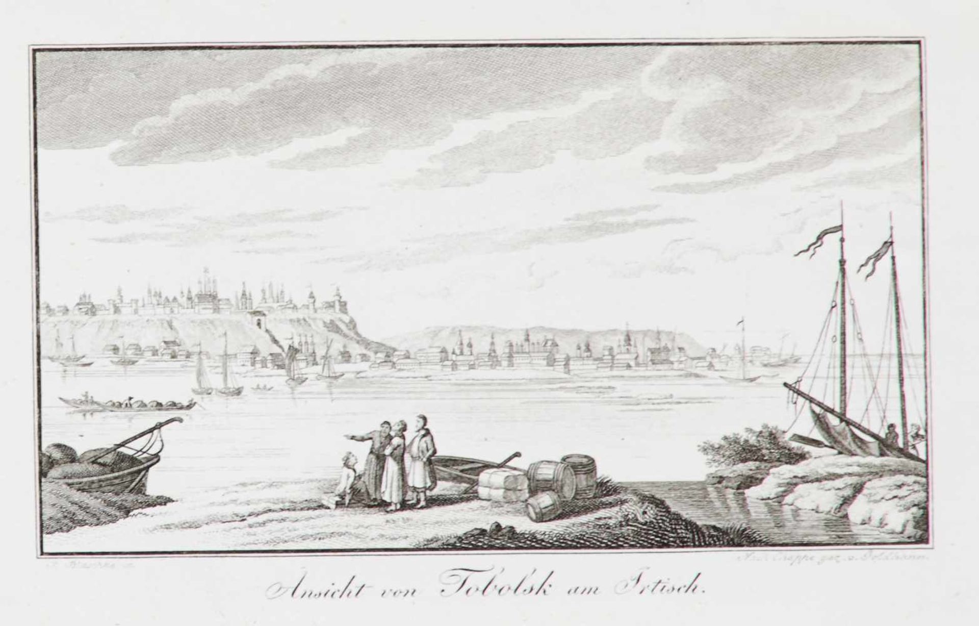 Russland- Tjumen - "Tobolsk". Kupferstichkarte. Wohl um 1820.49 x 78 cm (Blattgr.: 63 x 94 cm). - - Bild 2 aus 3