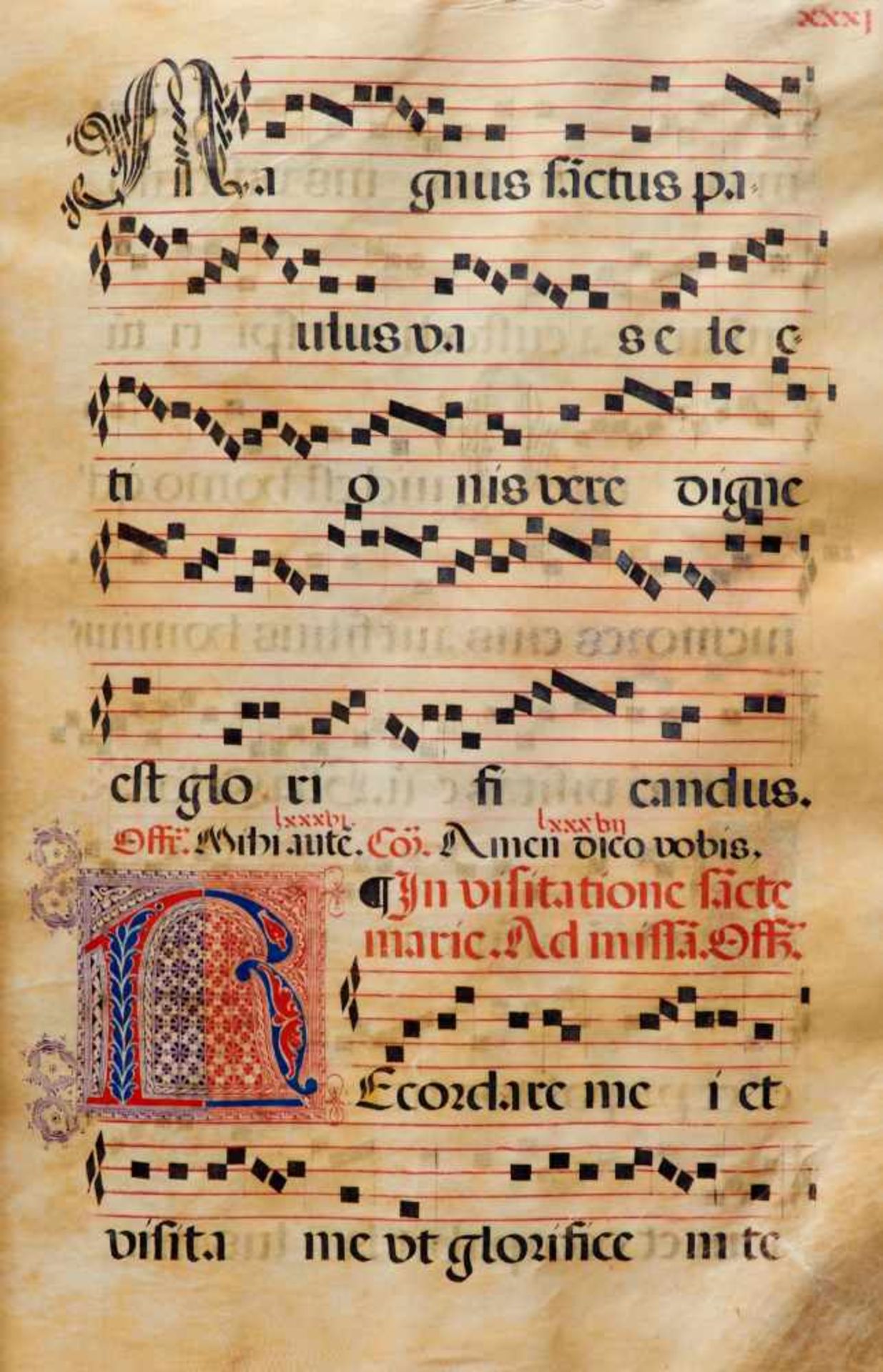 Antiphonar - Lateinische Handschrift auf Pergament. Nicht dat.Wohl Spanien, um 1600. Ca. 50 x 37 cm. - Bild 3 aus 5