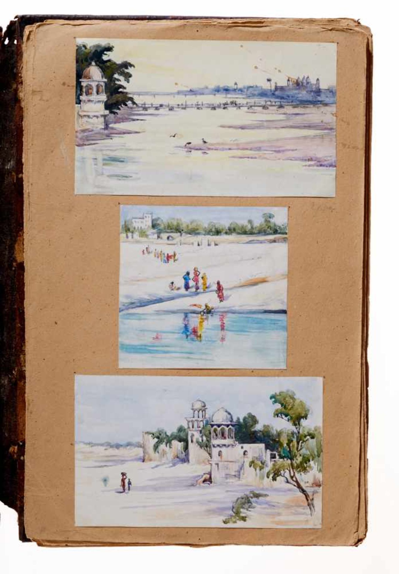 Indien- Reiseskizzen - Zus. 100 Aquarelle,aquarellierte Bleistiftzeichnungen und Bleistiftskizzen. - Bild 5 aus 8