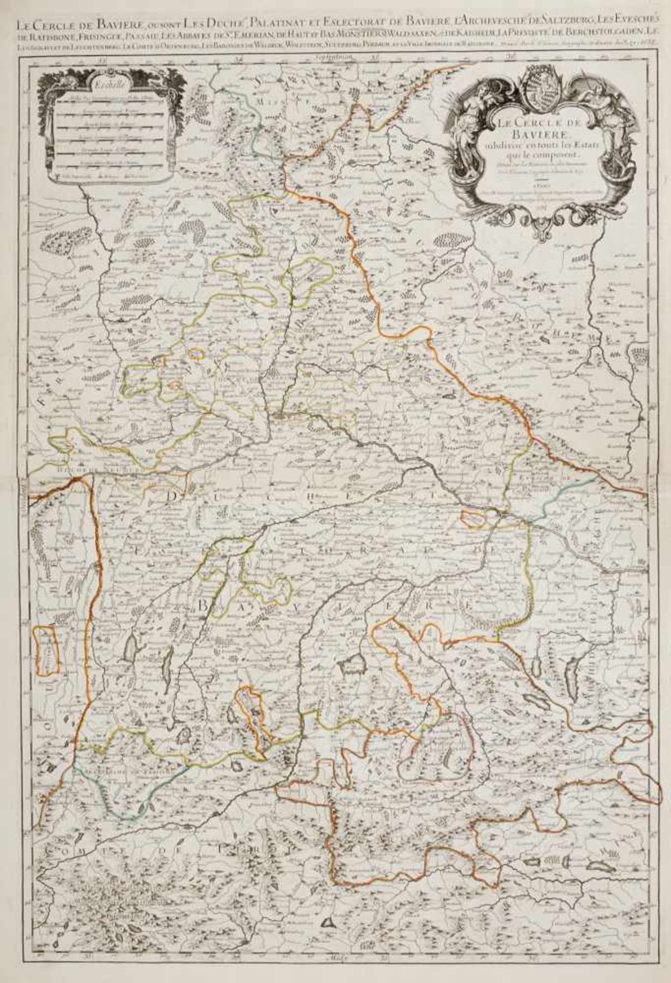 Bayern- Konvolut - Elf Landkarten und Pläne, meist des 17. bis 19.Jhdts. Verschied. Techniken, - Bild 3 aus 3
