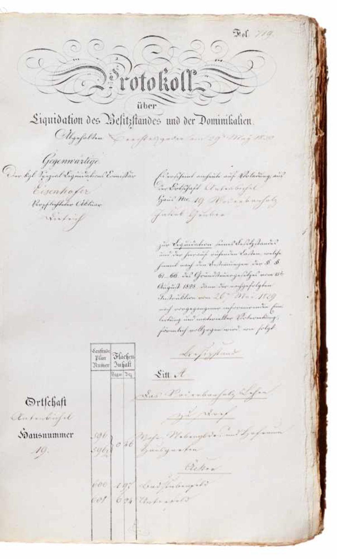 Berchtesgaden- "Protokoll über die Liquidation des Besitzstandes und derDominikalien." - Bild 4 aus 4