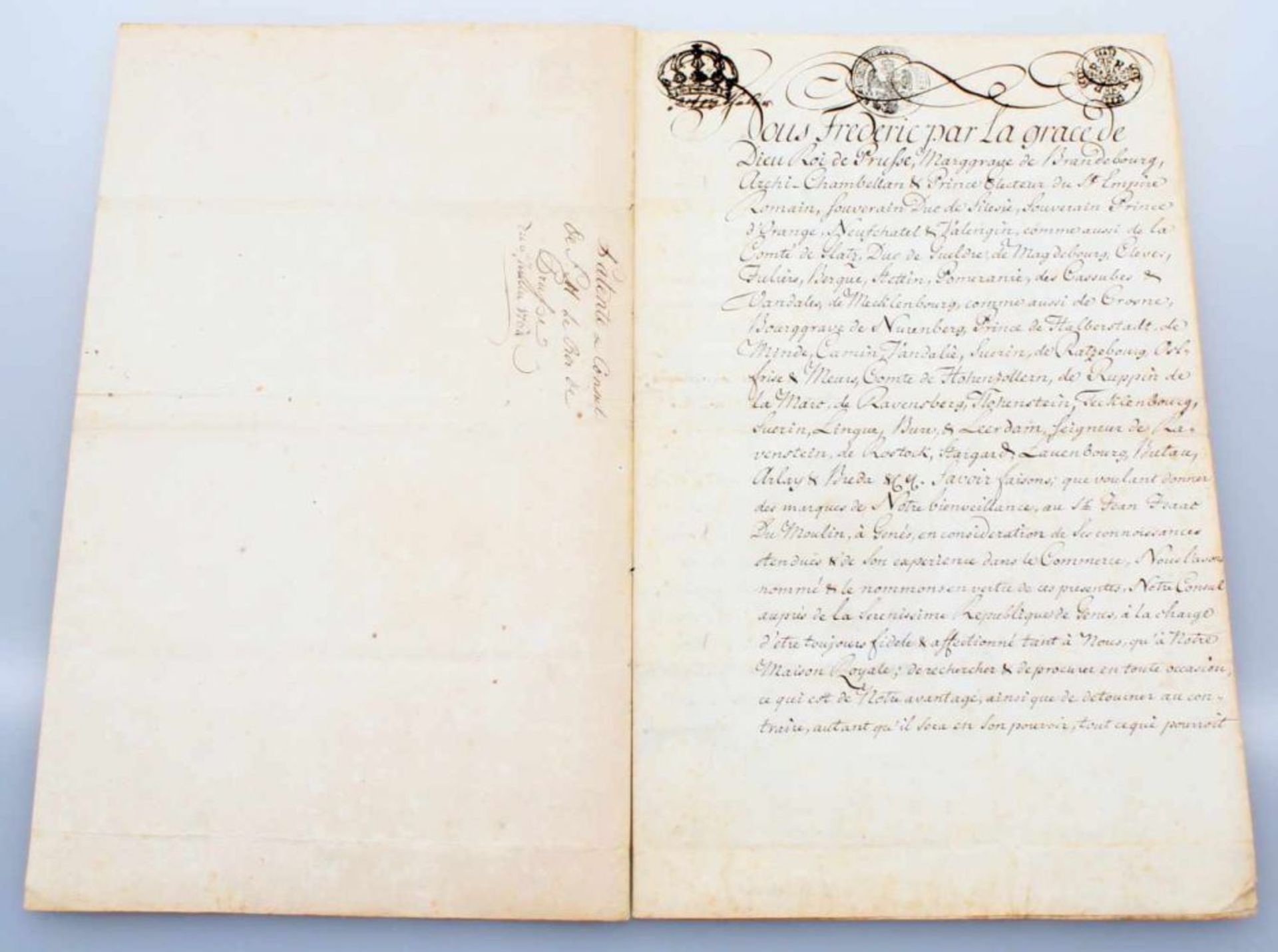 Preussen - Gesiegelte Urkunde mit Originalautograph Friedrich II. von Preussen 1764 Auf - Bild 4 aus 6