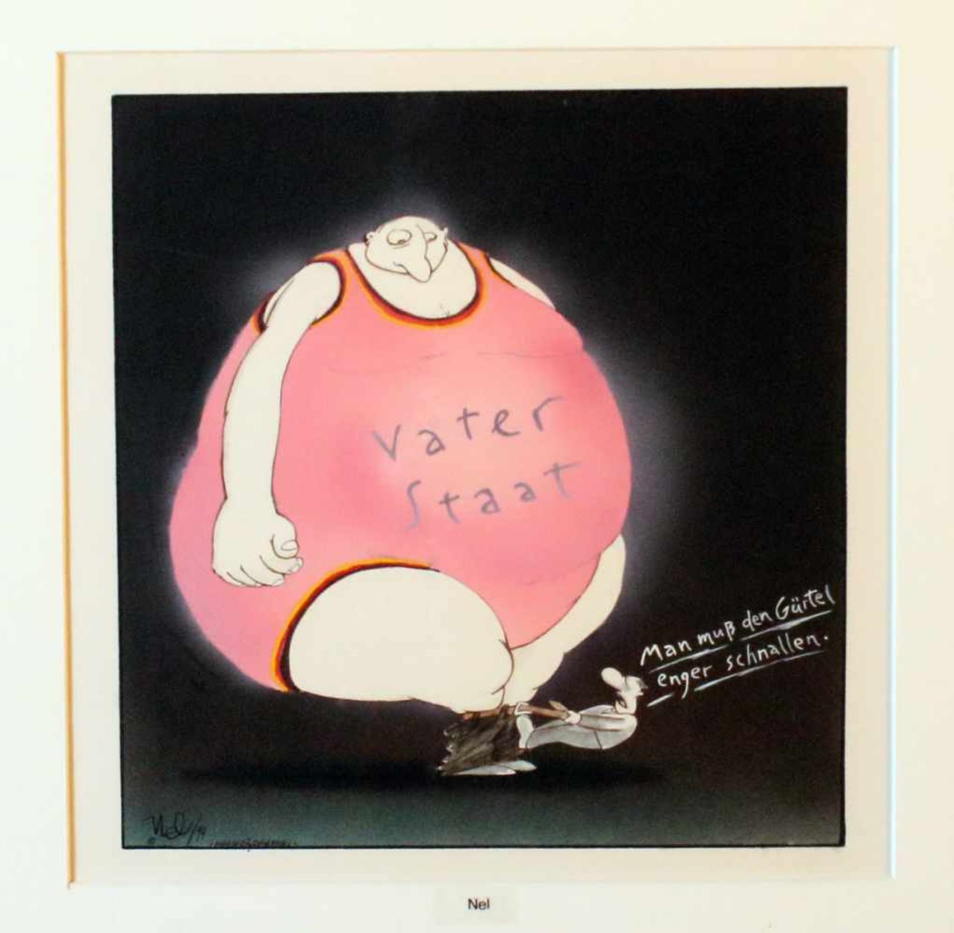 Karikaturensammlung der 1980er / 90er Jahre - 20 Stück Tuschezeichnungen, Aquarelle, - Bild 11 aus 20