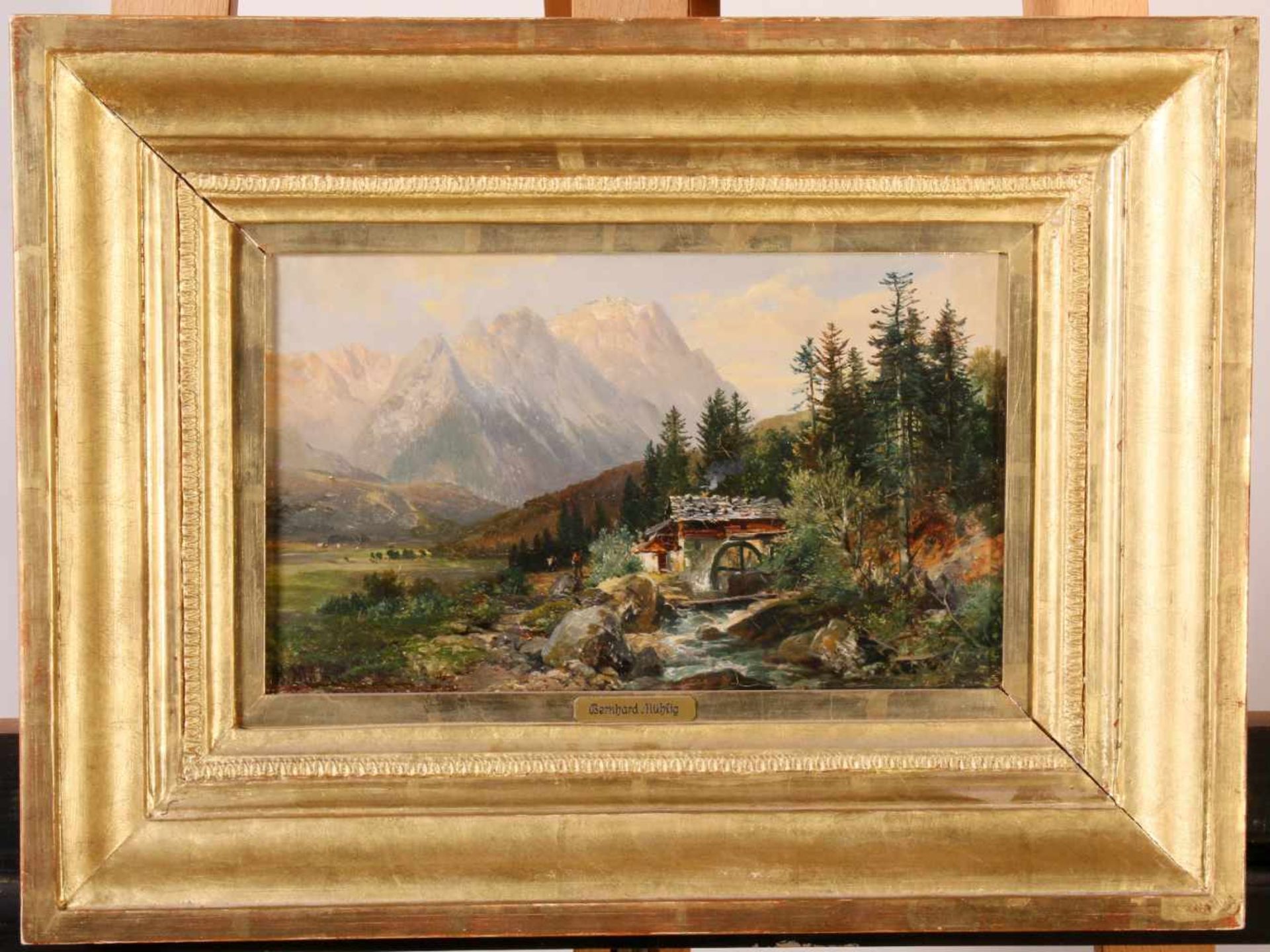 "Sensenschmiede am Sonnenbichl" - Bernhard Mühlig (1829-1910) Öl auf Leinwand, unten links signiert, - Bild 2 aus 3