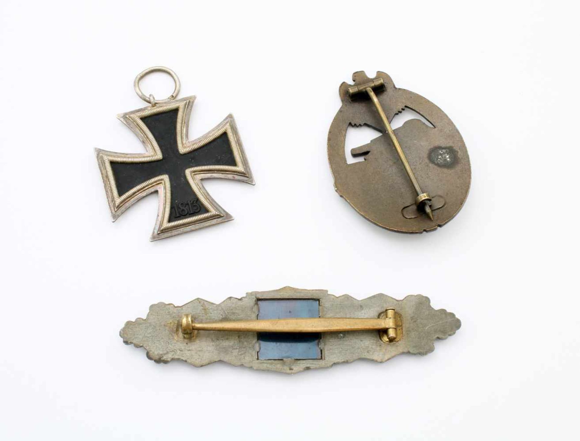 3. Reich - 3 Auszeichnungen Nahkampfspange, EK 2.Klasse, Panzerkampfabzeichen EK 2. Kl. 1939, - Bild 2 aus 2