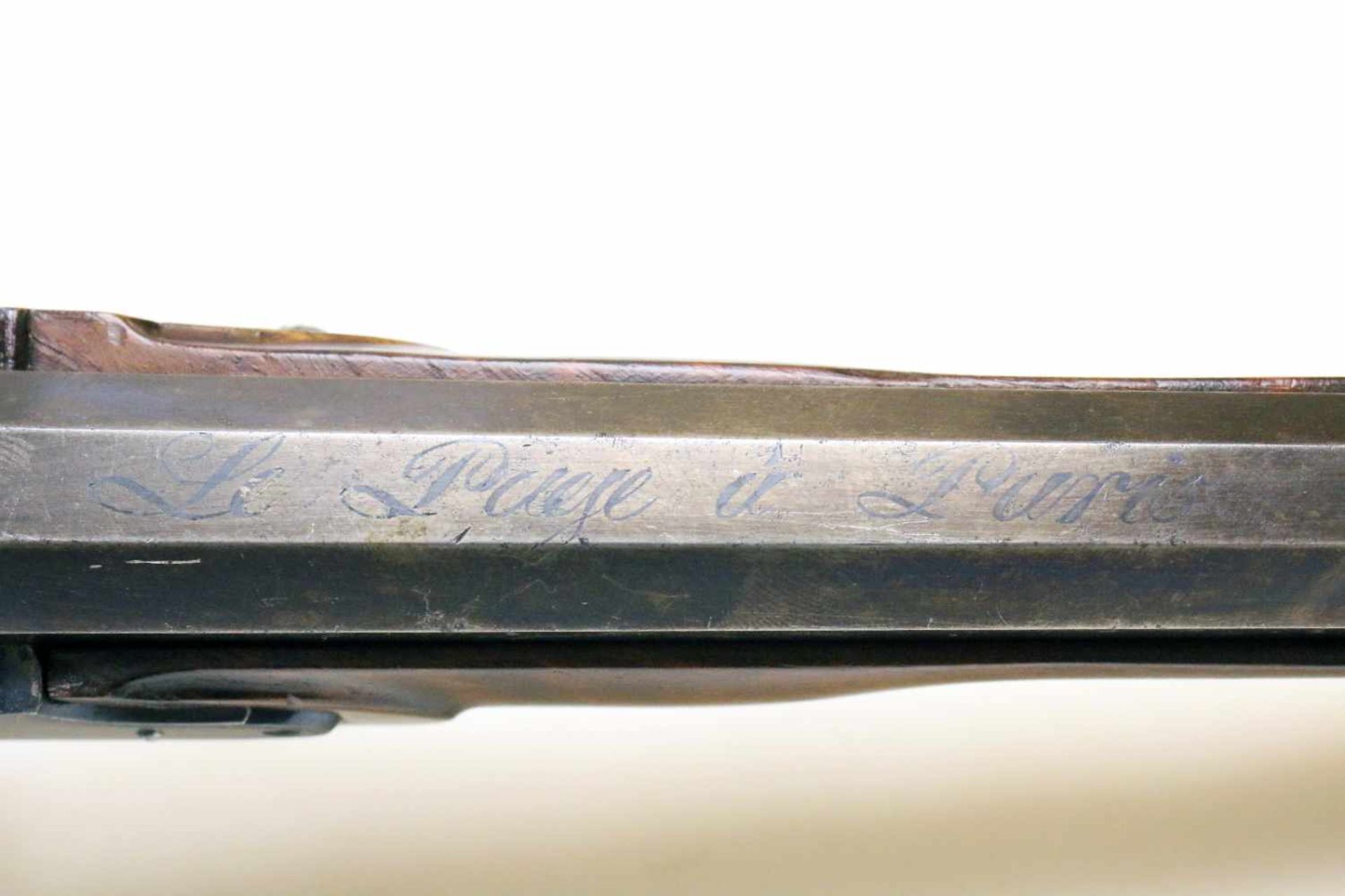 Perkussions-Pistole Le Page à Paris um 1840 Gebläuter Oktagonlauf im Cal. 13,5mm. Die Laufseele - Bild 8 aus 10
