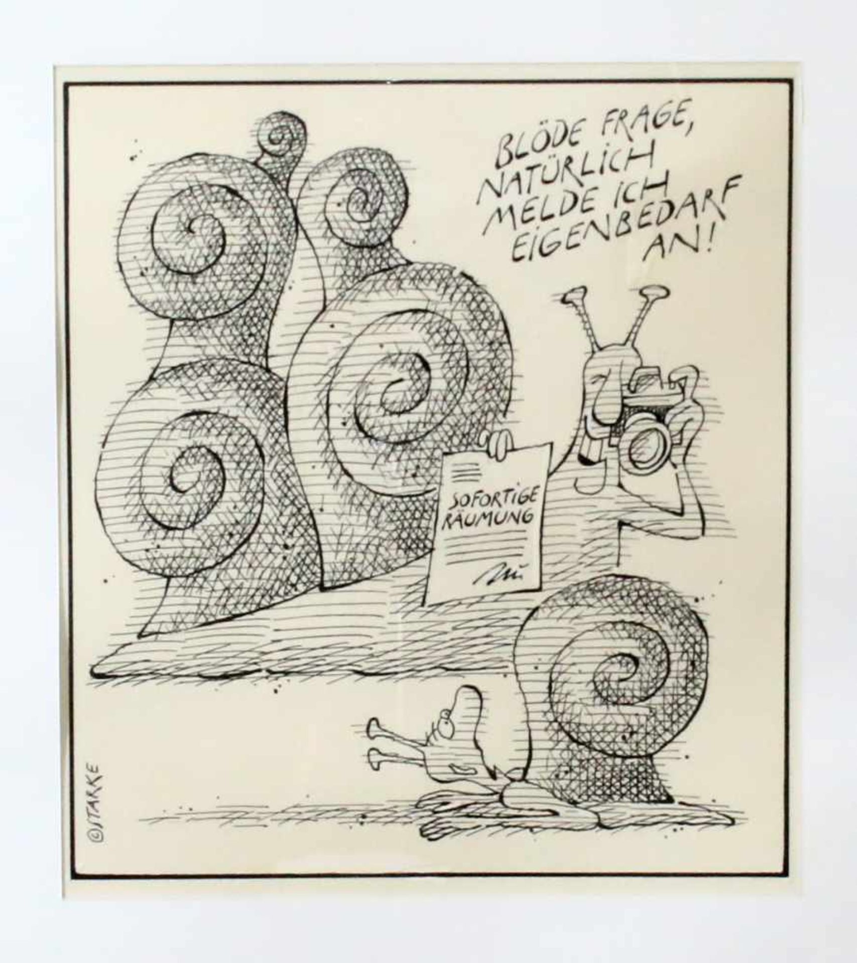 Karikaturensammlung der 1980er / 90er Jahre - 20 Stück Tuschezeichnungen, Aquarelle, - Bild 3 aus 20