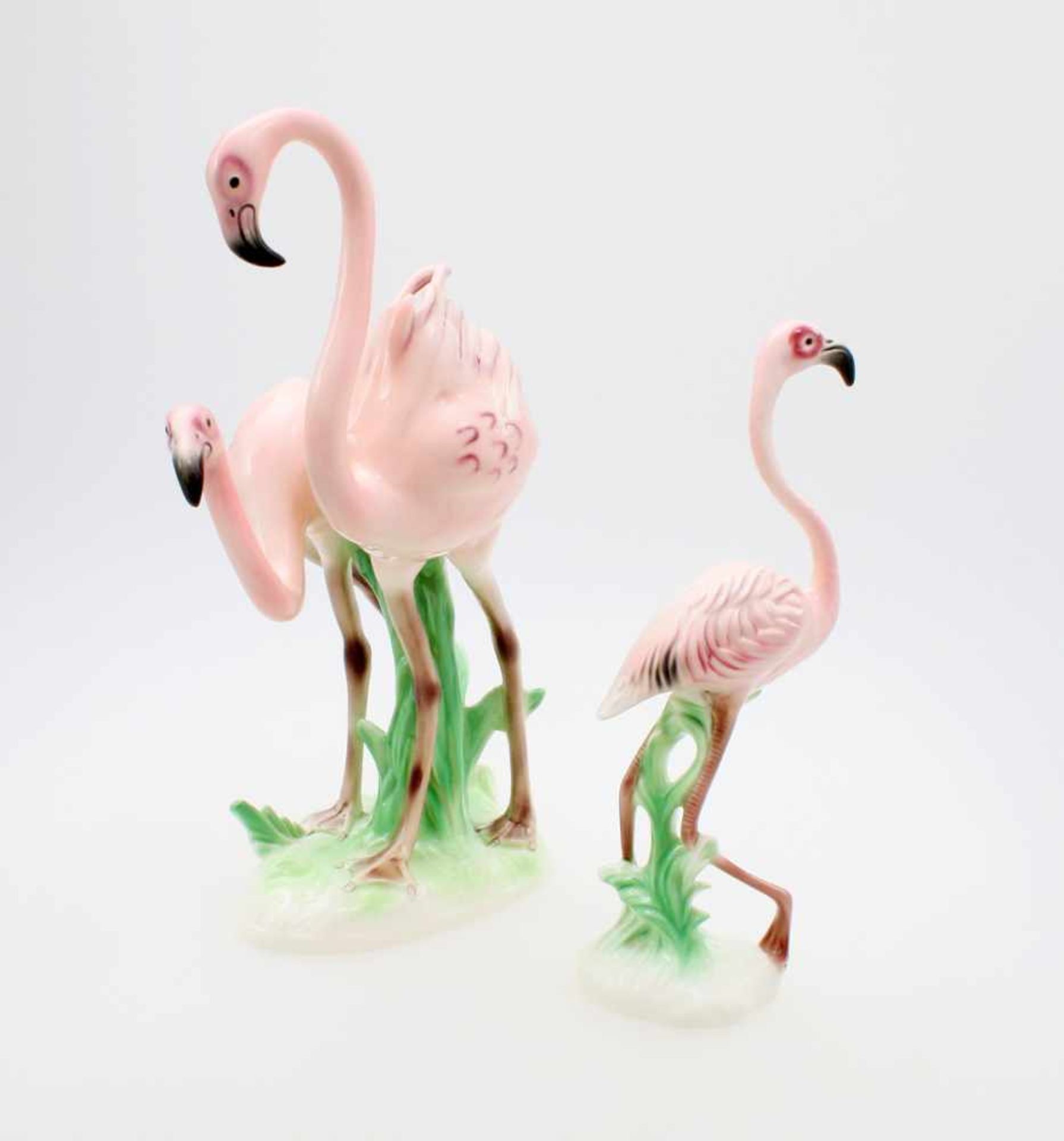 Goebel 2 Flamingos Polychrome Unterglasurmalerei, Pressnr. 3868834. Höhe: 34 cm; Pressnr. 3860926. - Bild 2 aus 4