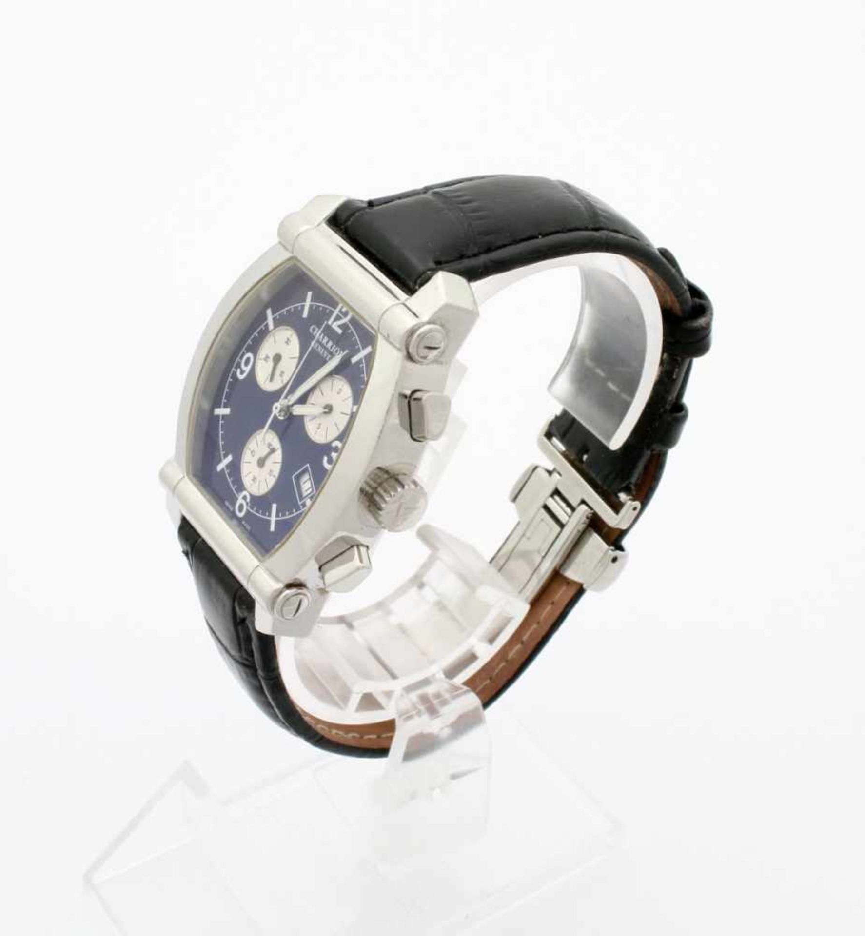 Armbanduhr Charriol Columbus Tonneau Chronograph Quarzwerk, Ref. 060T, Stahlgehäuse, Maße: 39 x 34 - Bild 5 aus 7